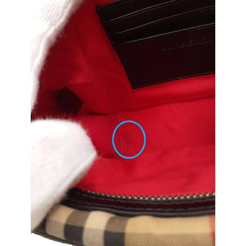 Burberry Check Leather Crossbody Bag Shoulder - Picture 6 of 9